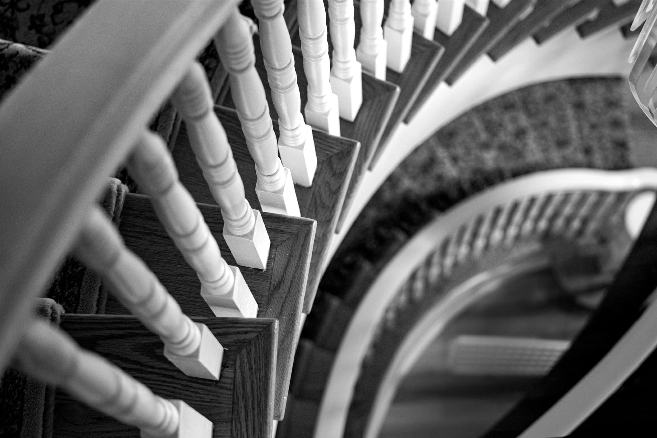 A spiral staircase seen from above